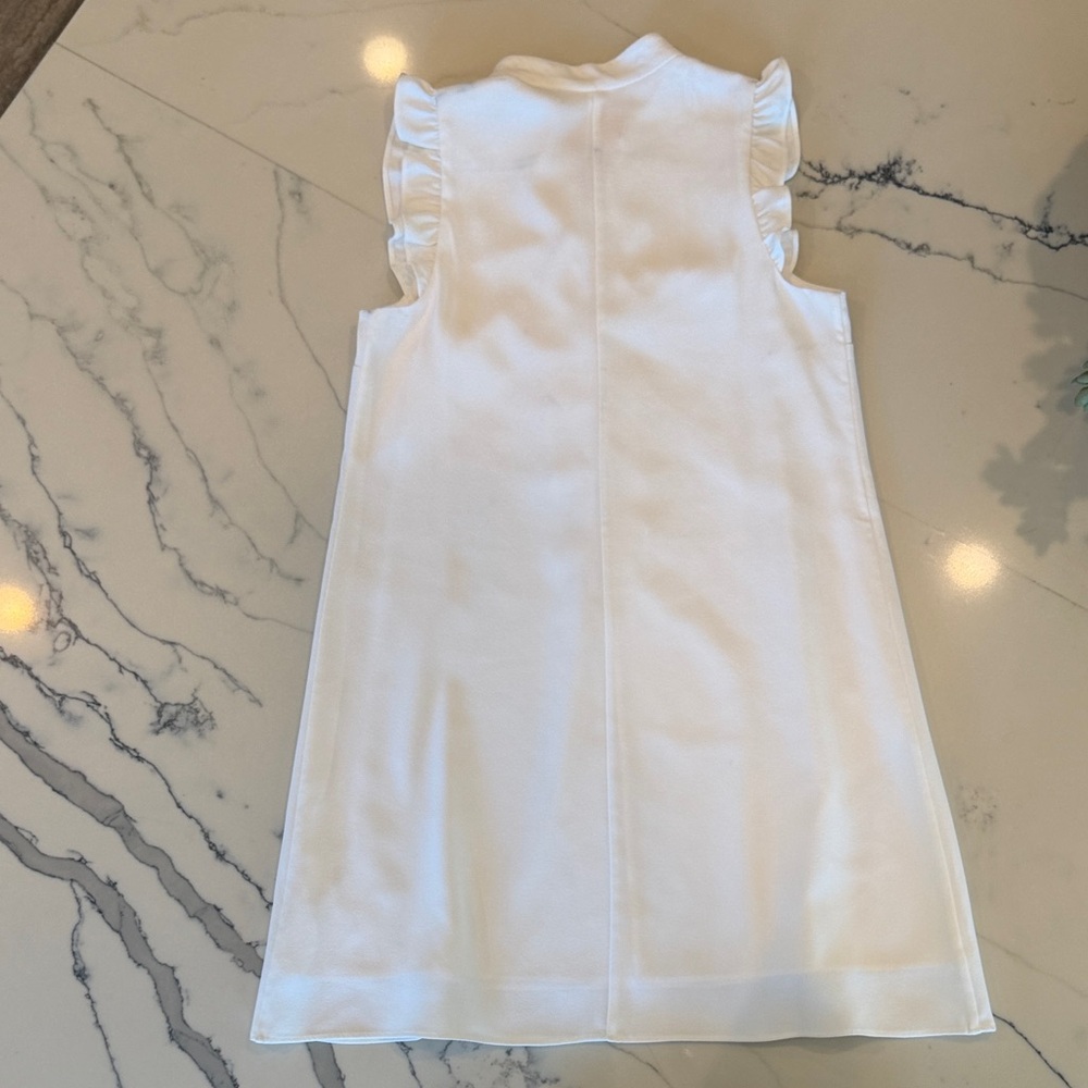 Lilly Pulitzer White Ruffle-Front Mini Dress with Pink Trim - Picture 5 of 6